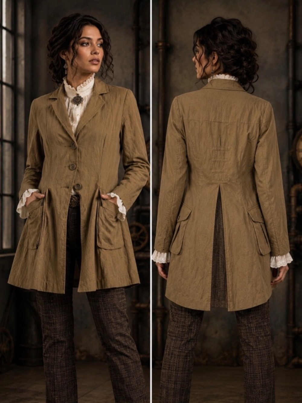 CAbi Treasure Hunter Collector 840 Steampunk Bohemian Bronze Mid-Length Jacket M